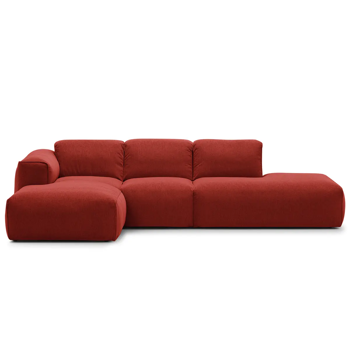 Ecksofa mit Chaiselongue | Rot