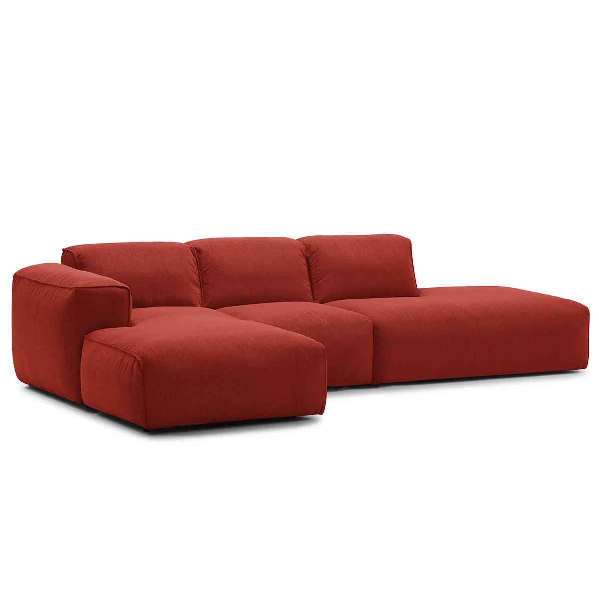 Ecksofa mit Chaiselongue | Rot