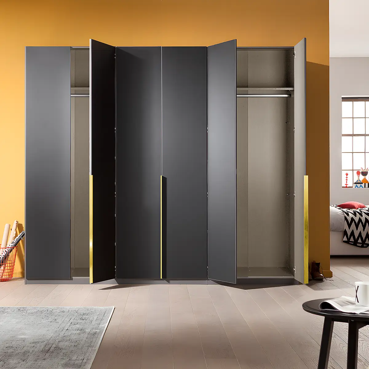 Drehtürenschrank Glam | Grau