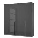 Drehtürenschrank Glam Glas | Grau