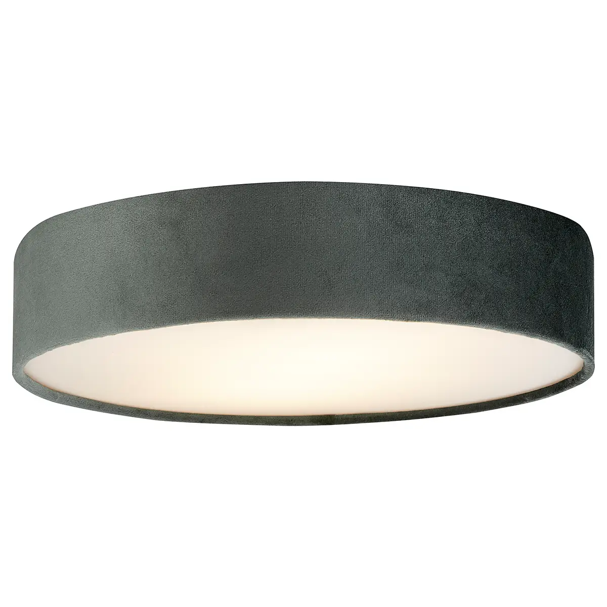 Deckenleuchte Drum Ø 50cm Grau/Grau Samt E27 | Grau