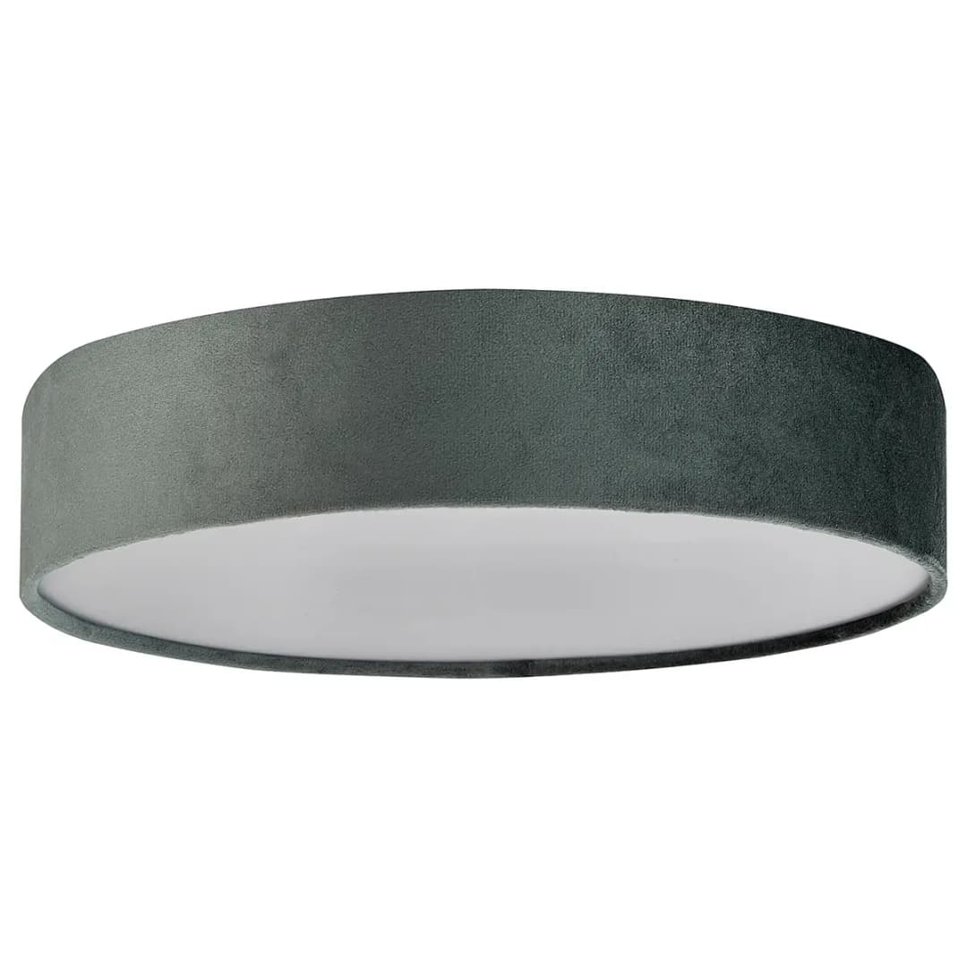 Deckenleuchte Drum Ø 50cm Grau/Grau Samt E27 | Grau
