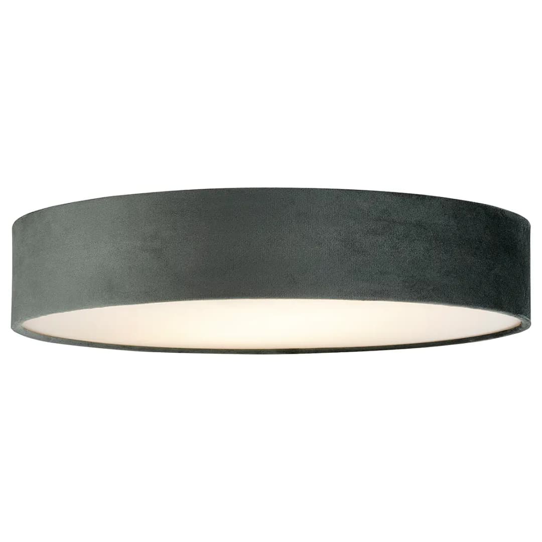 Deckenleuchte Drum Ø 50cm Grau/Grau Samt E27 | Grau