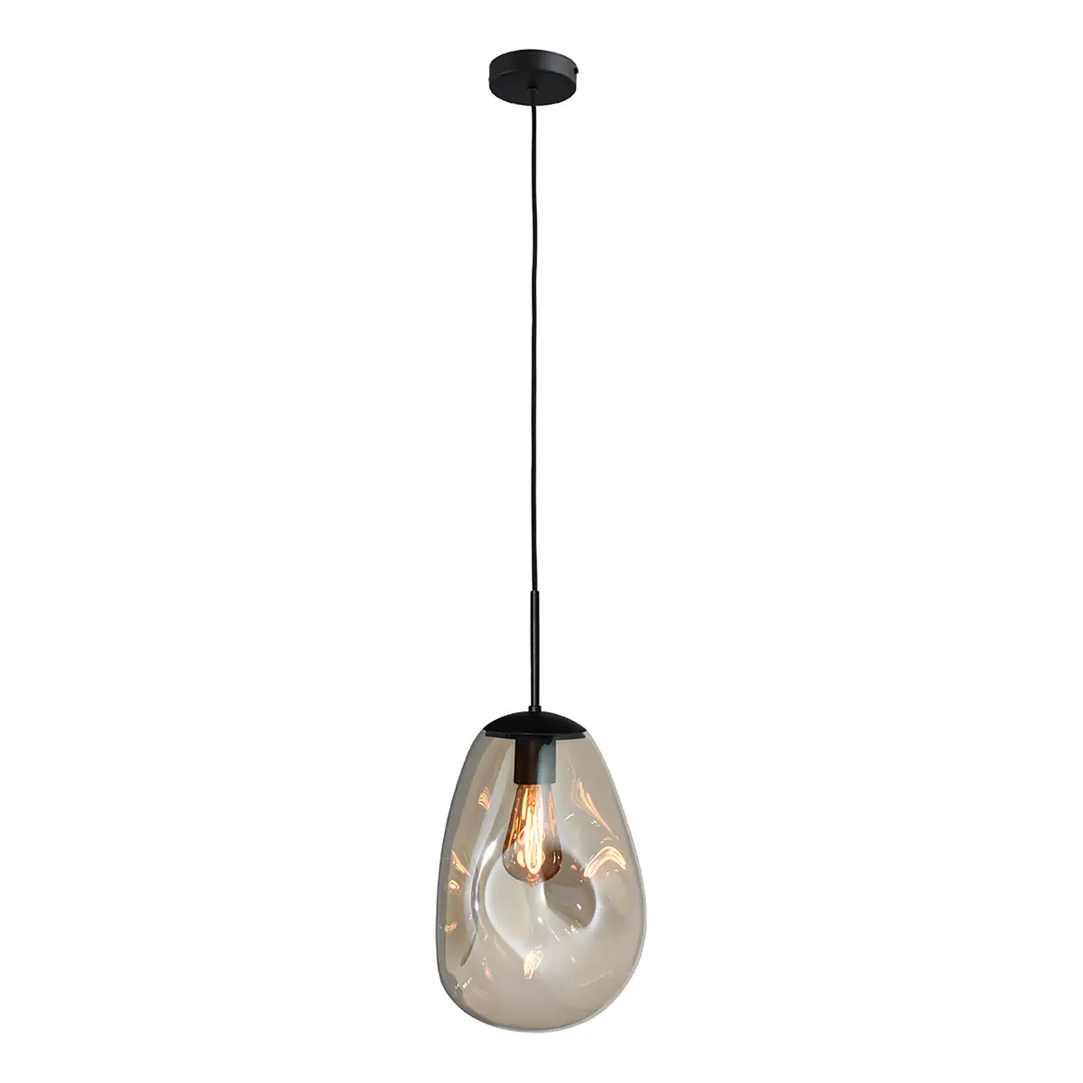 Pendelleuchte Lava Ø 23cm Gold/Schwarz/Gold Stahl, | Gold