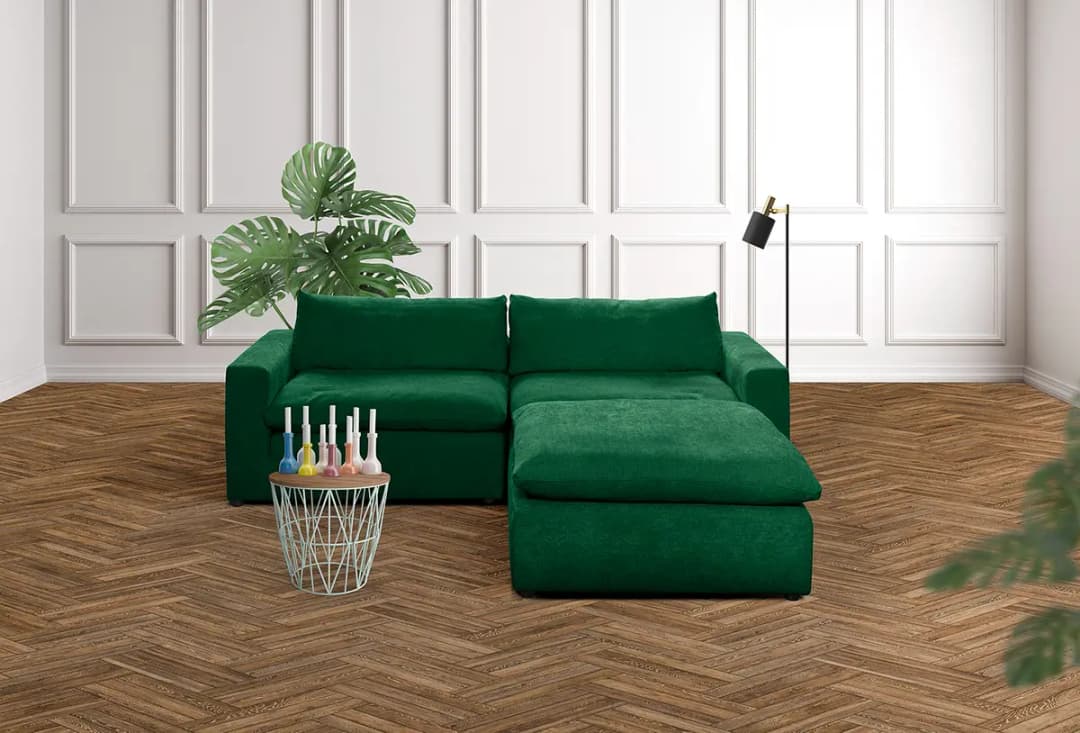 Polsterhocker Nizza 102 x 102cm Grün/Grün | Grün