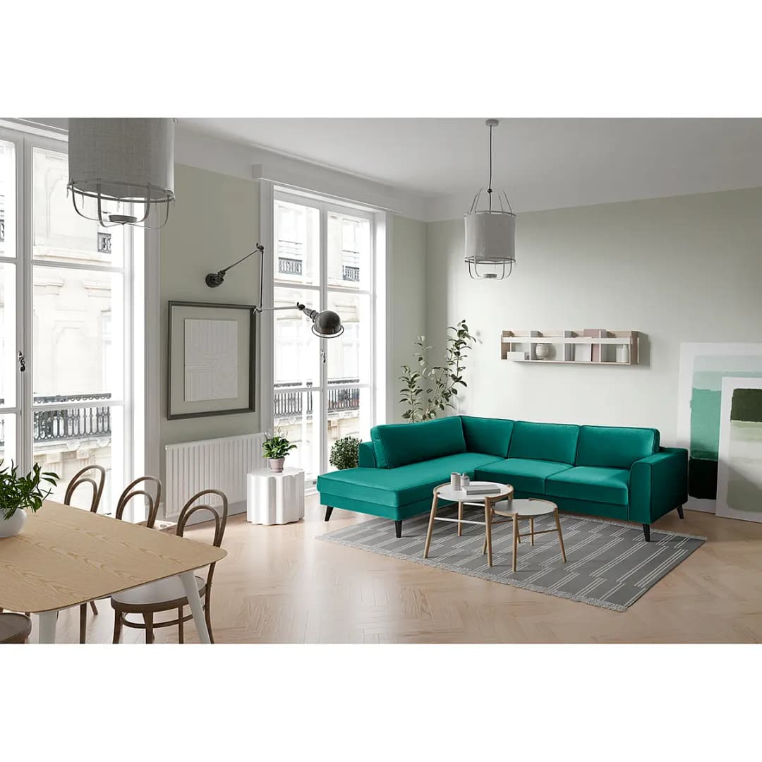 Ecksofa Small mit Ottomane | Türkis