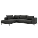 Ecksofa mit Ottomane Grau Webstoff Caya | Grau