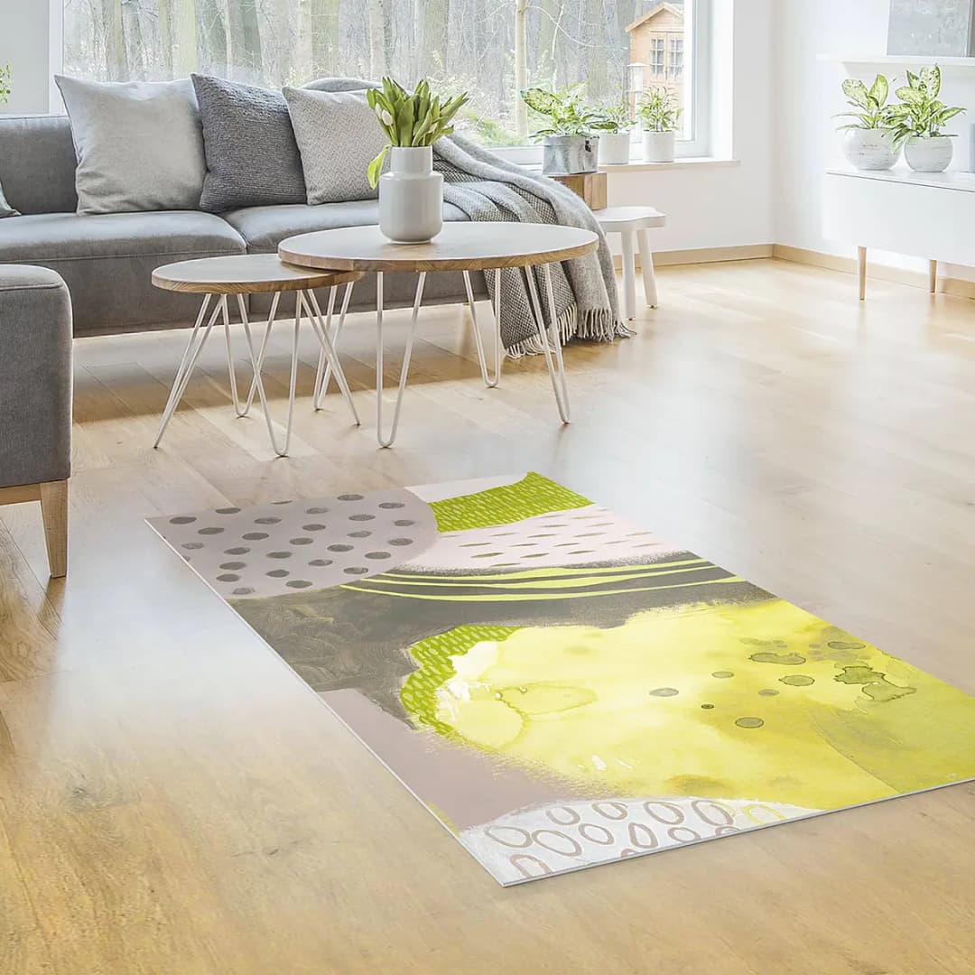 Vinylteppich Sonnenflecken II 100 x 200cm Grau | Grau