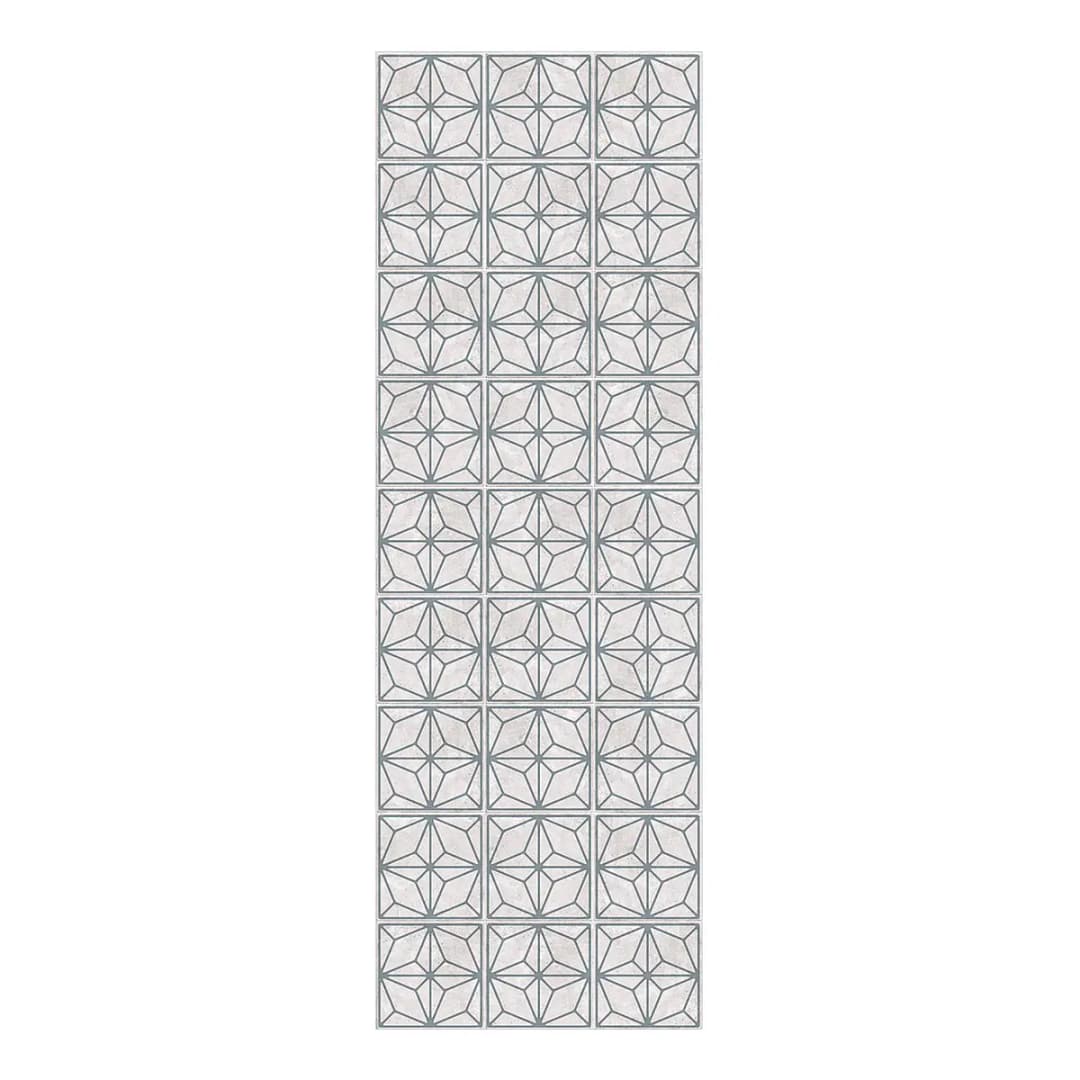 Vinylteppich Fliesenmuster Stern | Grau