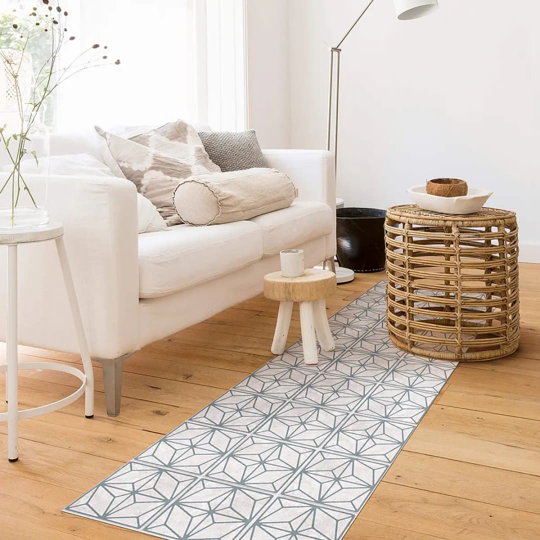 Vinylteppich Fliesenmuster Stern | Grau