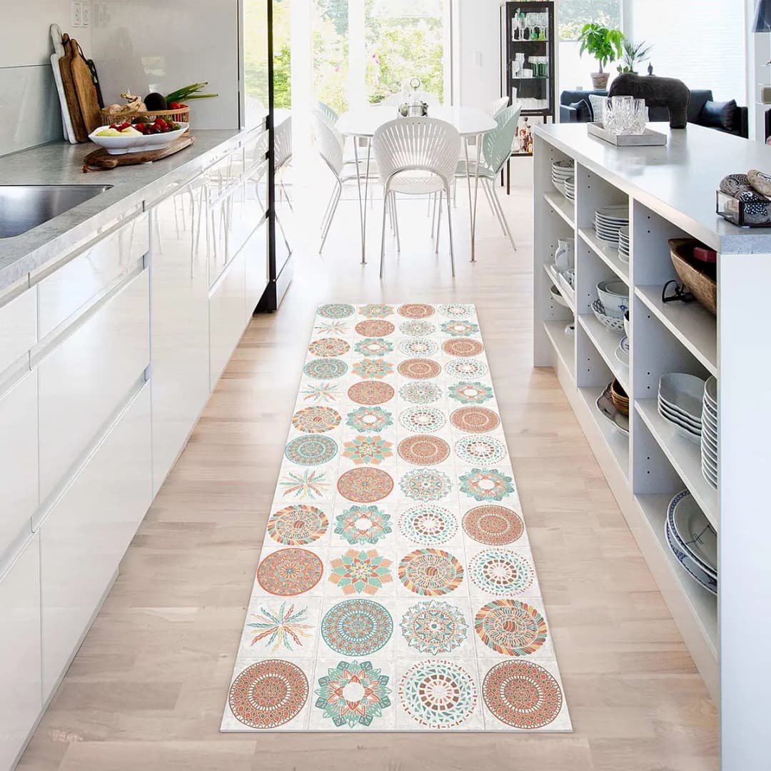 Vinylteppich Handgemaltes Mandala | Orange