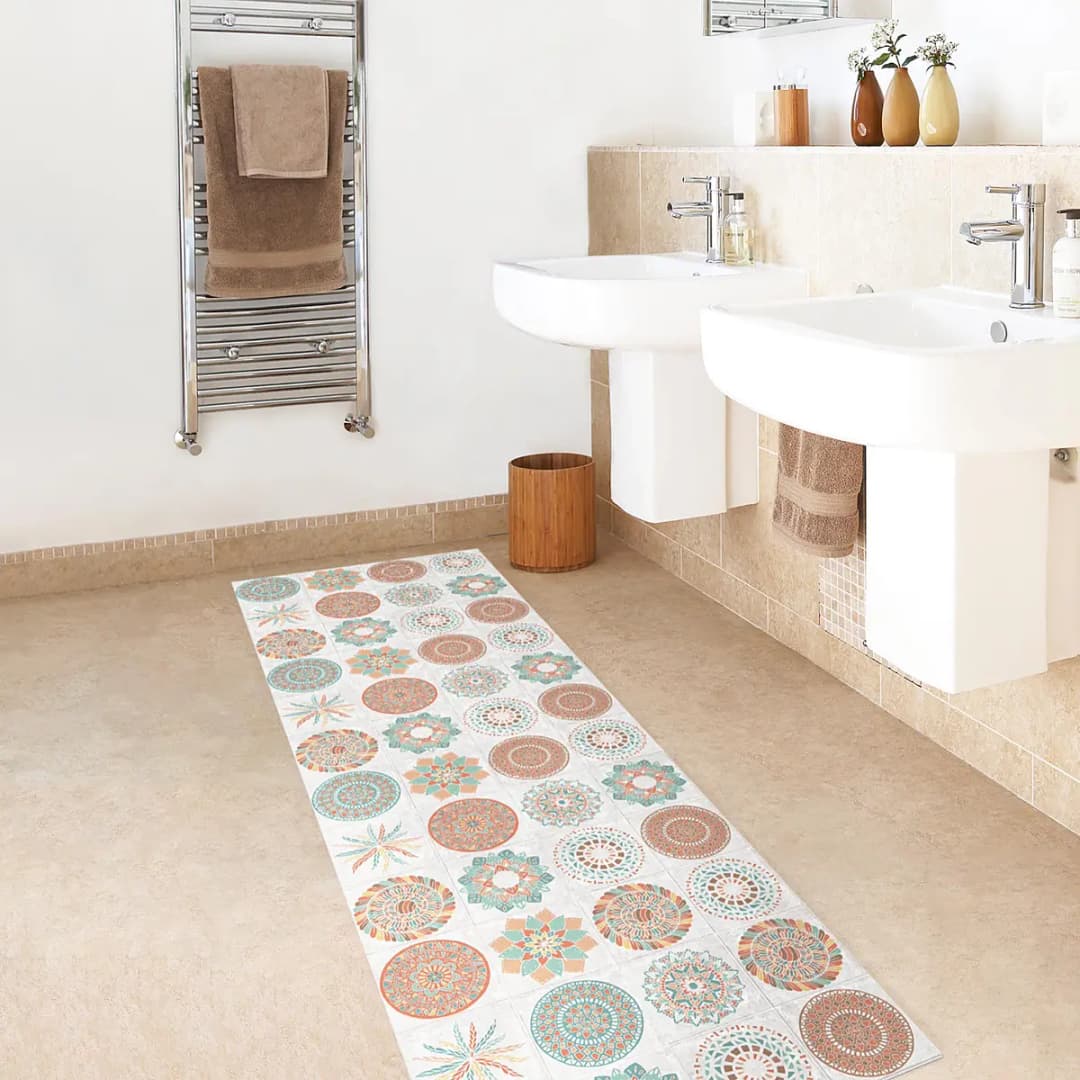 Vinylteppich Handgemaltes Mandala | Orange