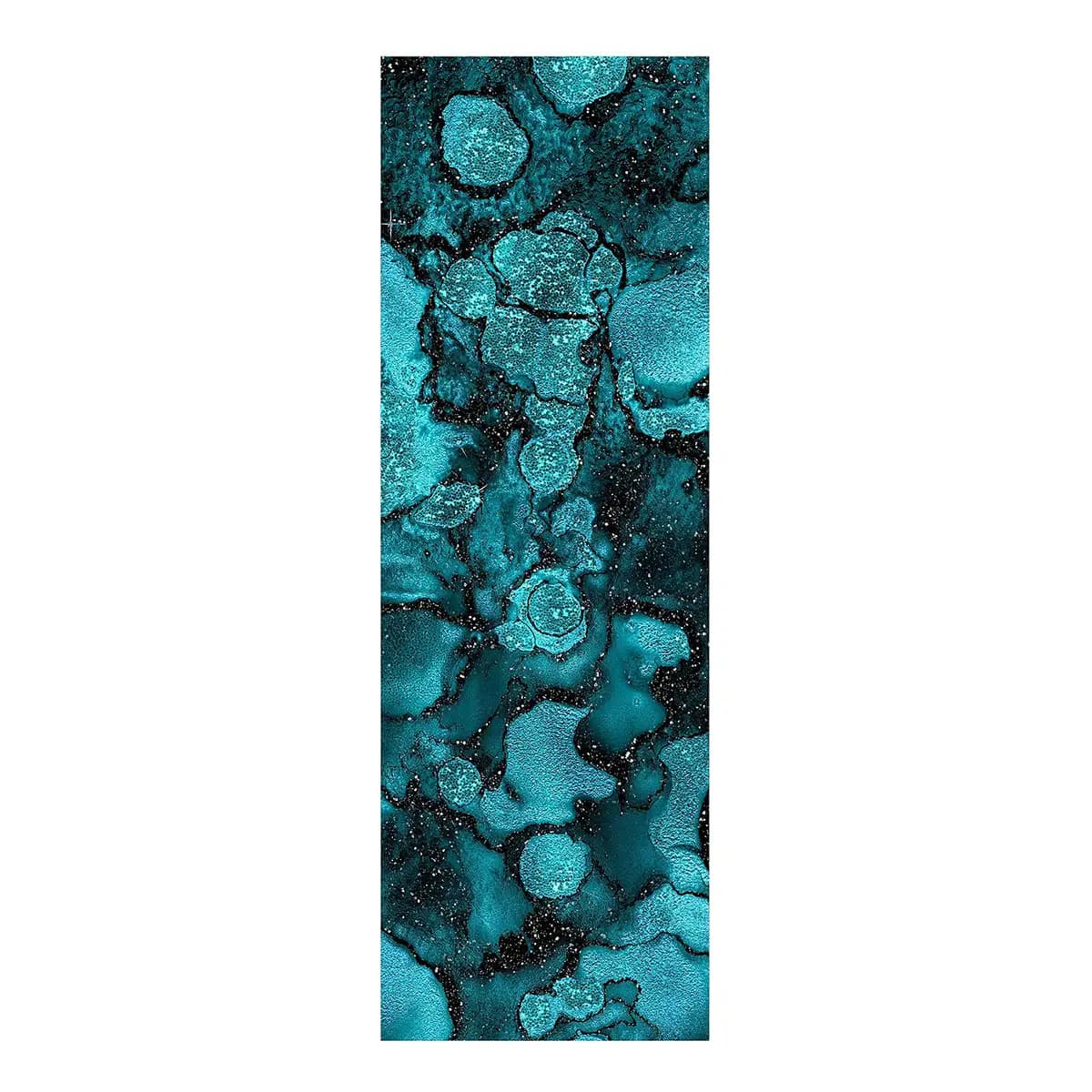 Vinylteppich Türkise Tropfen mit Glitzer 70 x 210cm Türkis