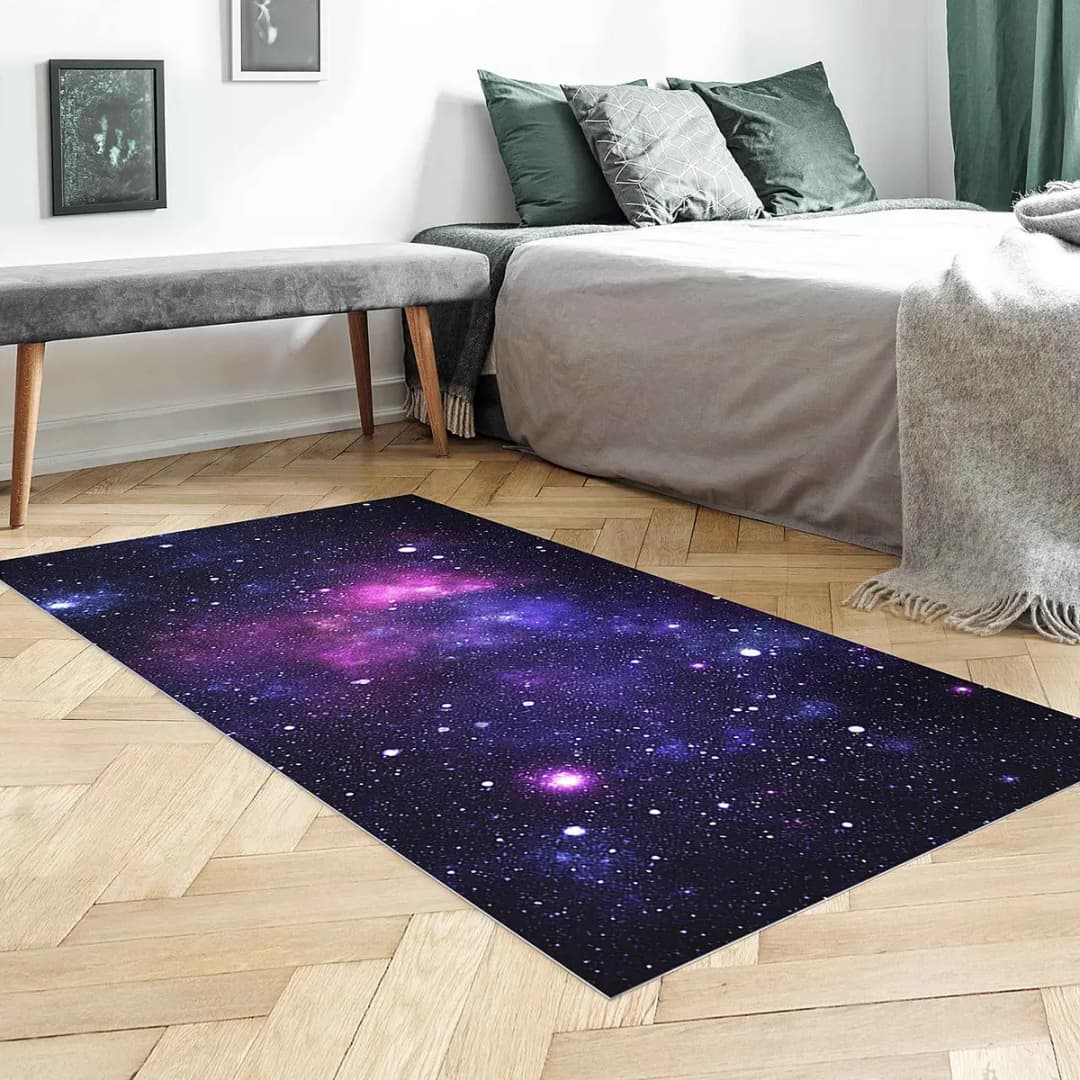 Vinylteppich Galaxie 180 x 90cm Violett | Mehrfarbig