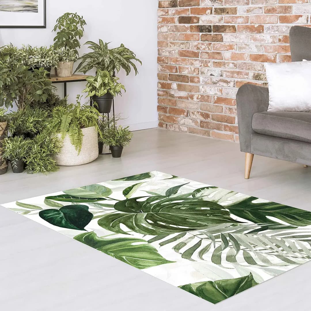 Vinylteppich Aquarell Tropische Monstera | Grün