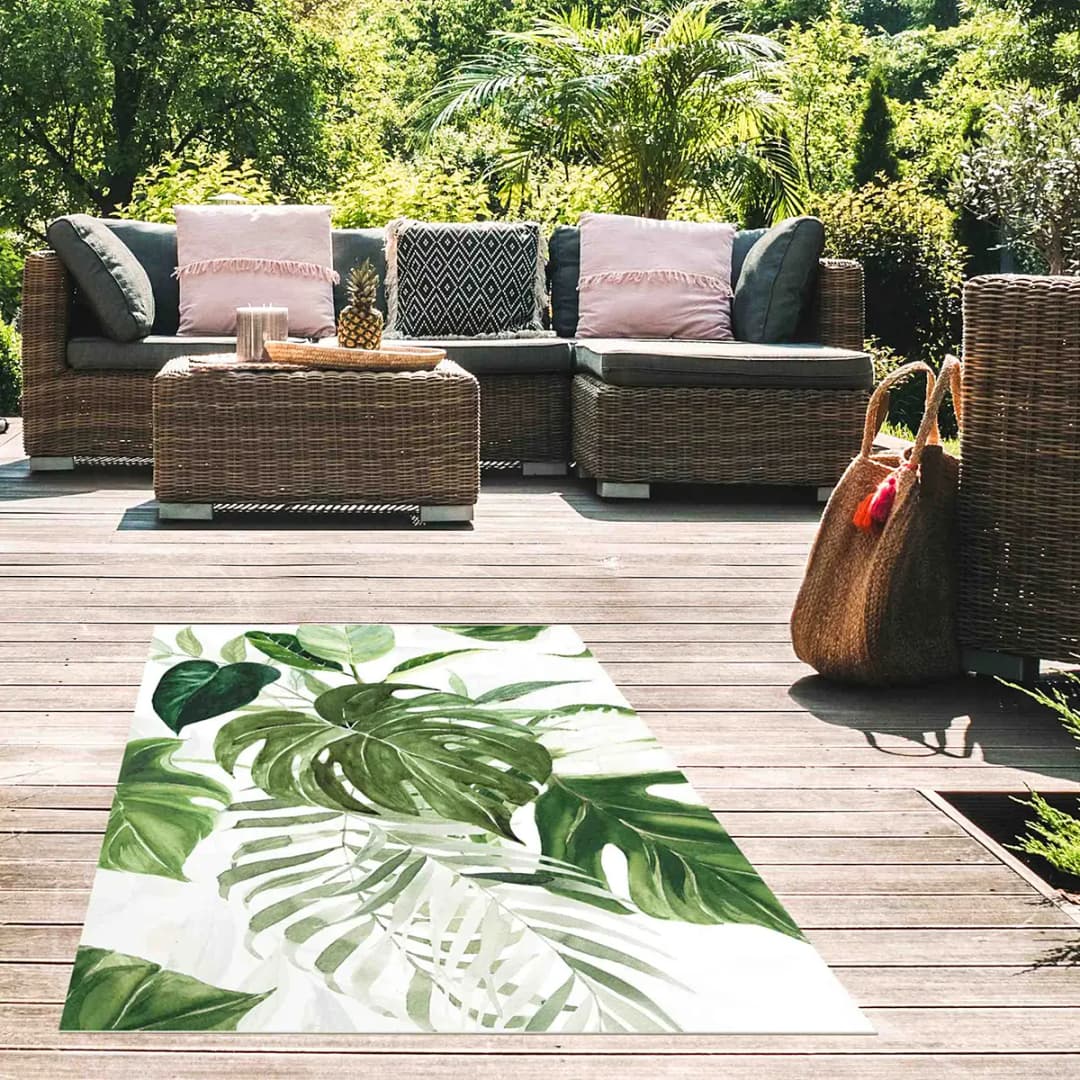 Vinylteppich Aquarell Tropische Monstera | Grün