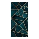 Vinylteppich Dunkles Türkis mit Gold 200 x 100cm | Türkis