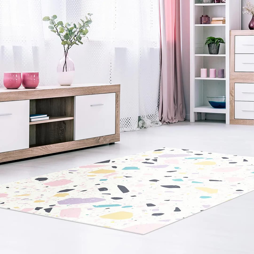 Vinylteppich Terrazzo Muster Capri | Mehrfarbig