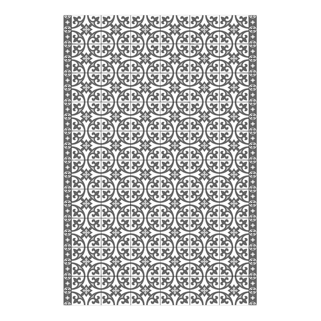 Vinylteppich Geometrische Fliesen Kreise | Grau