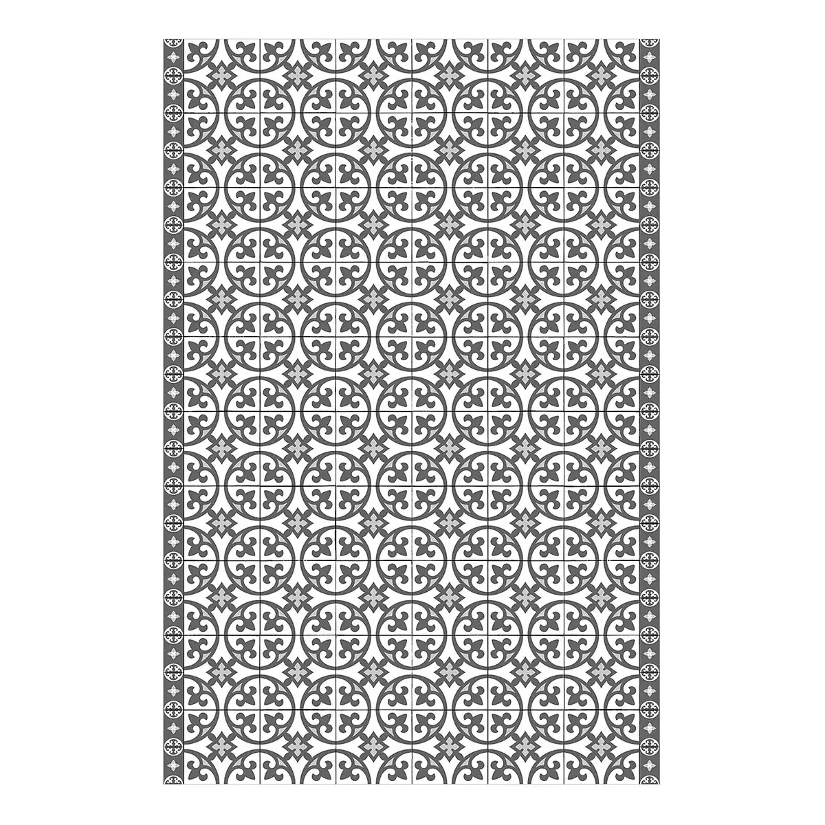 Vinylteppich Geometrische Fliesen Kreise | Grau