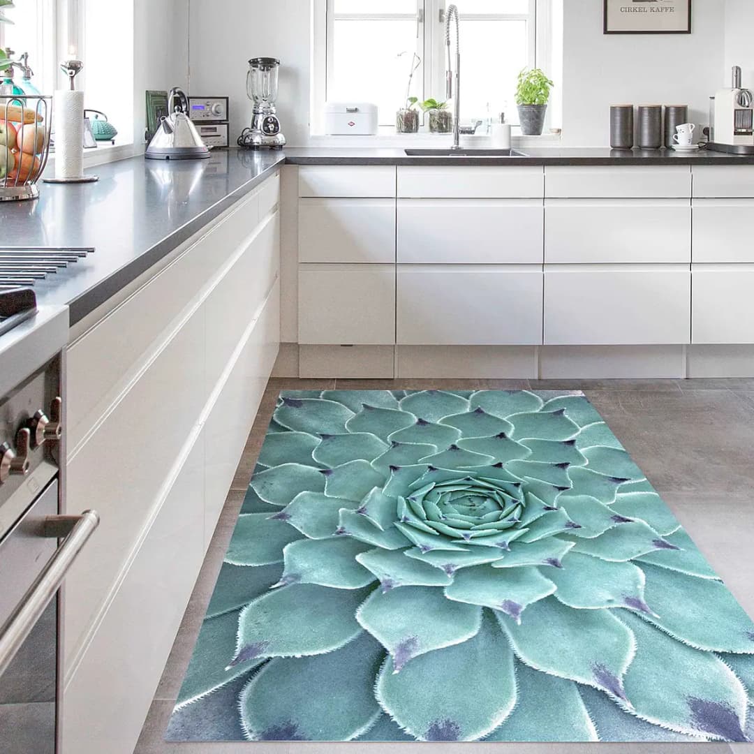 Vinylteppich Kaktus Agave | Türkis