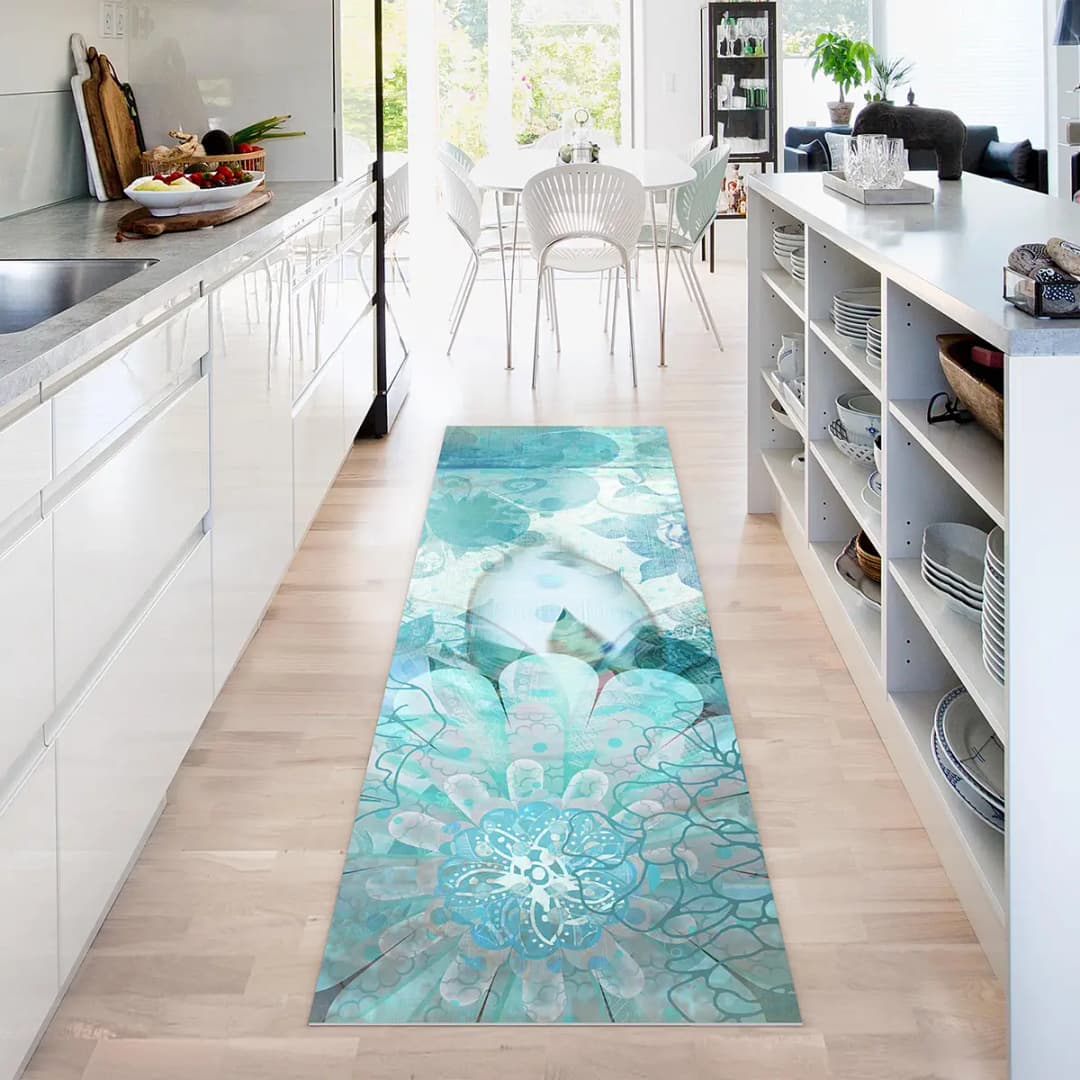 Vinylteppich Winterblumen | Blau