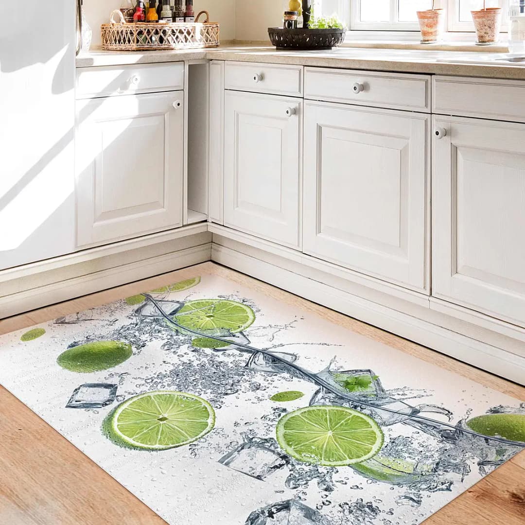 Vinylteppich Erfrischende Limette | Weiß