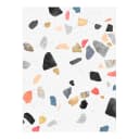 Vinylteppich Terrazzo mit Goldsteinchen | Weiß