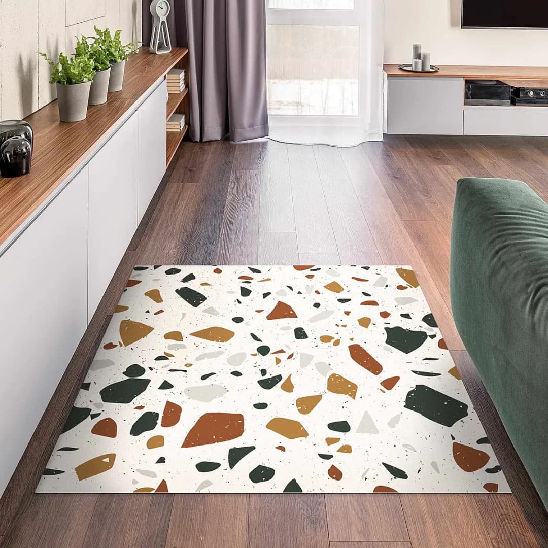 Vinylteppich Terrazzo Muster Livorno | Braun
