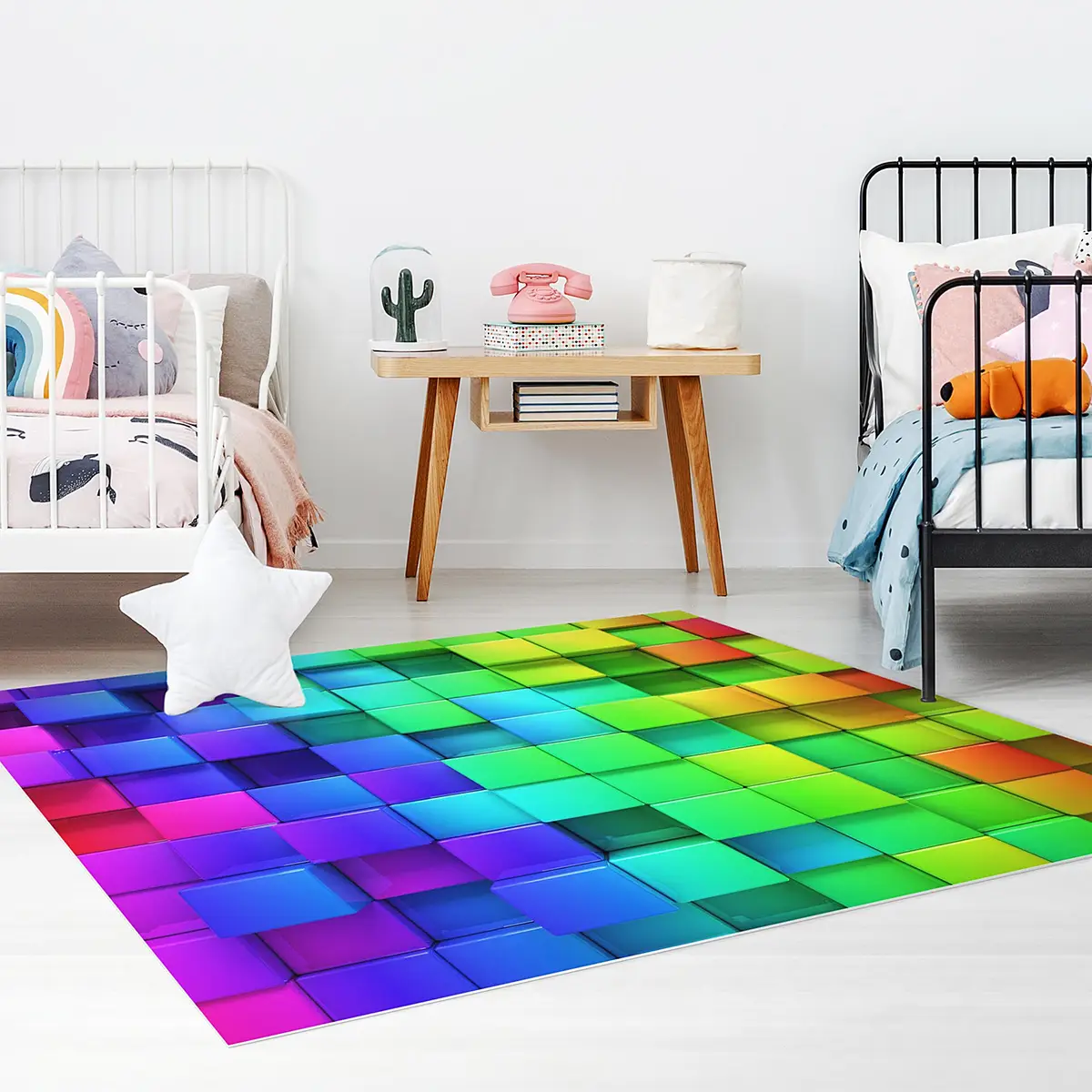 Vinylteppich 3D Würfel | Mehrfarbig