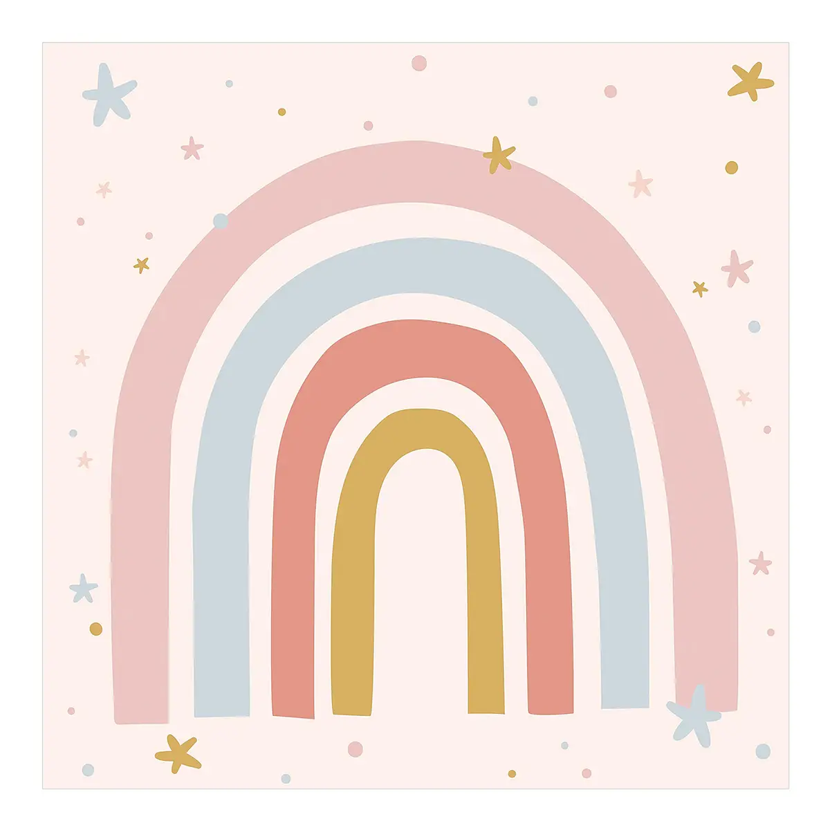 Vinylteppich Regenbogen mit Sternen | Mehrfarbig