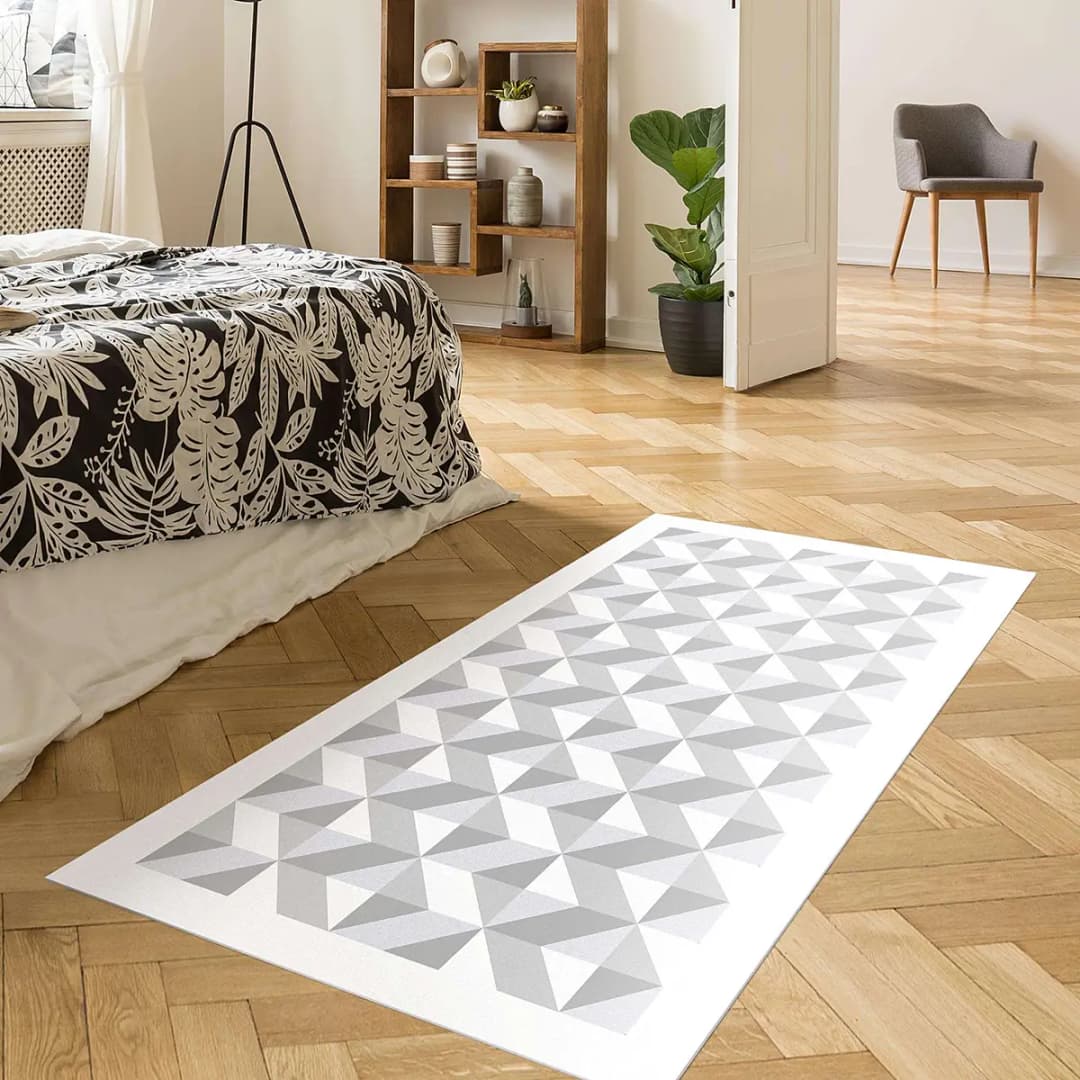 Vinylteppich Geometrischer 3D Effekt | Grau