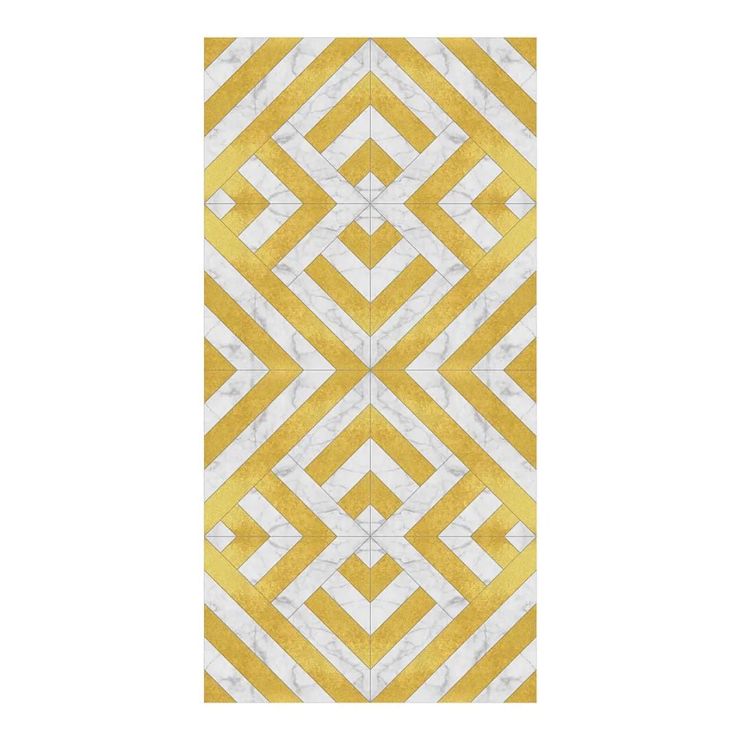 Vinylteppich Fliesenmix Art Deco | Gold