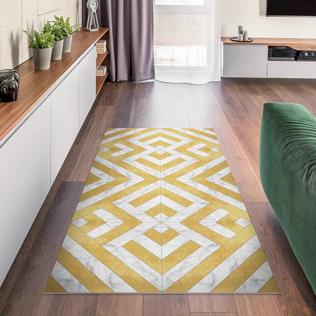 Vinylteppich Fliesenmix Art Deco | Gold
