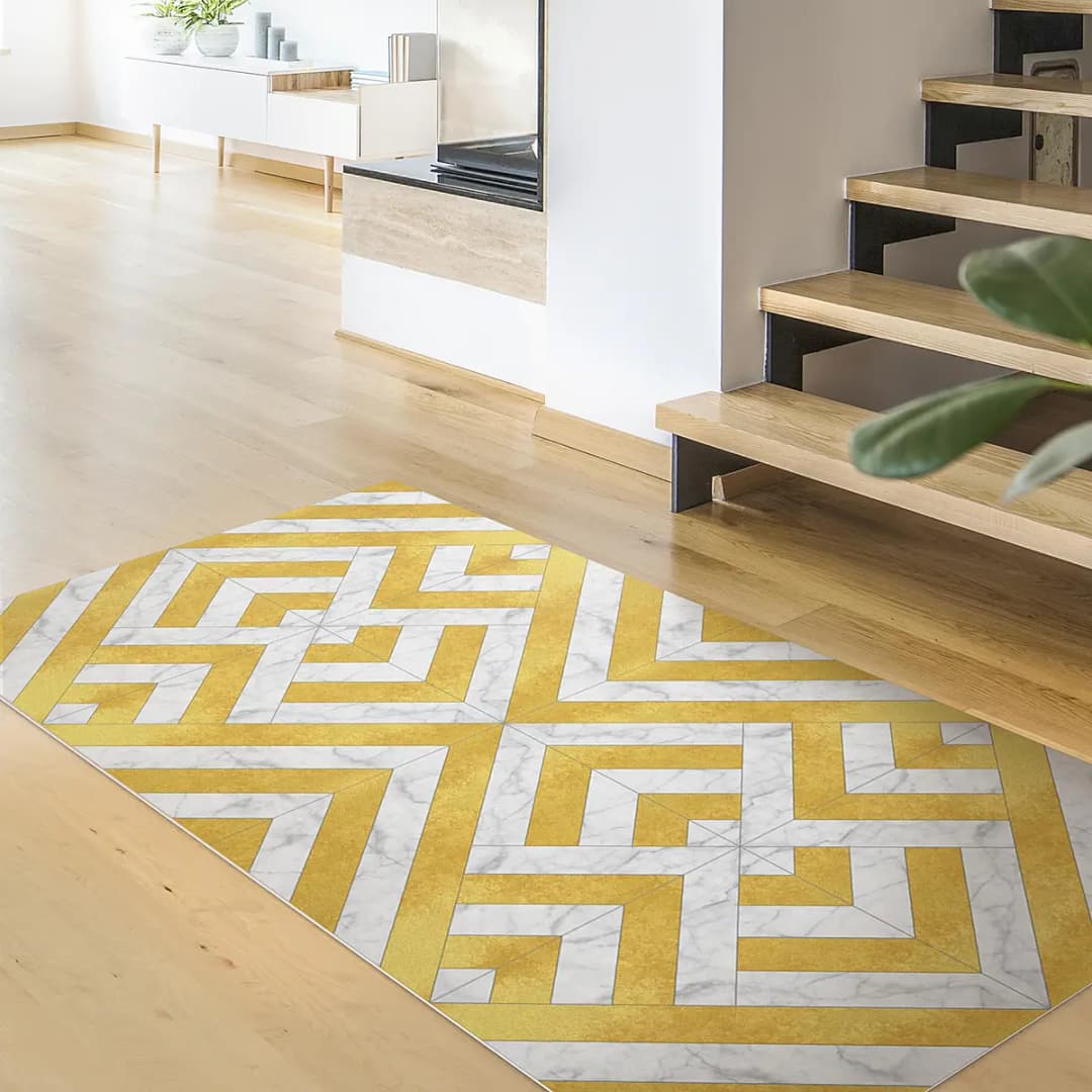 Vinylteppich Fliesenmix Art Deco | Gold