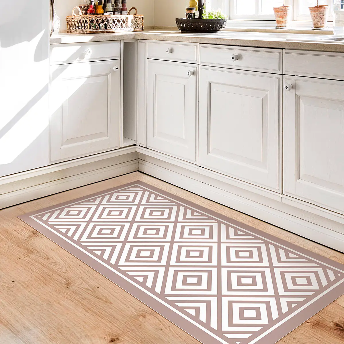 Vinylteppich Quadratische Kacheln | Beige