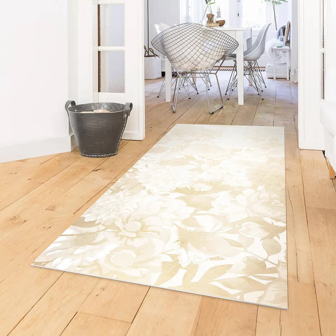 Vinylteppich Vintage Blütentraum | Beige