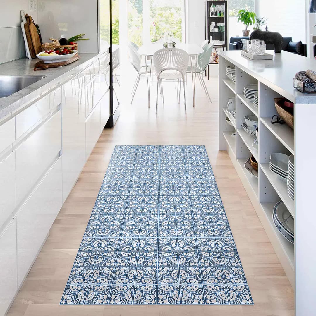 Vinylteppich Fliesenmuster Faro | Blau