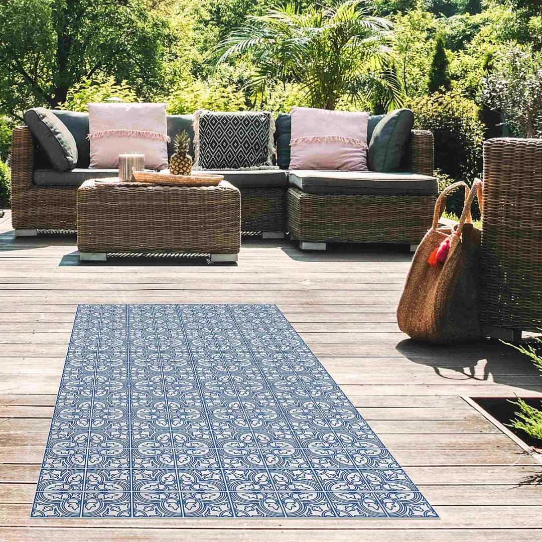 Vinylteppich Fliesenmuster Faro | Blau