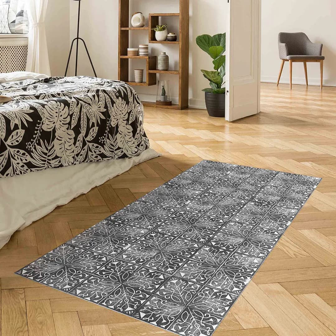 Vinylteppich Spanische Fliesen | Schwarz