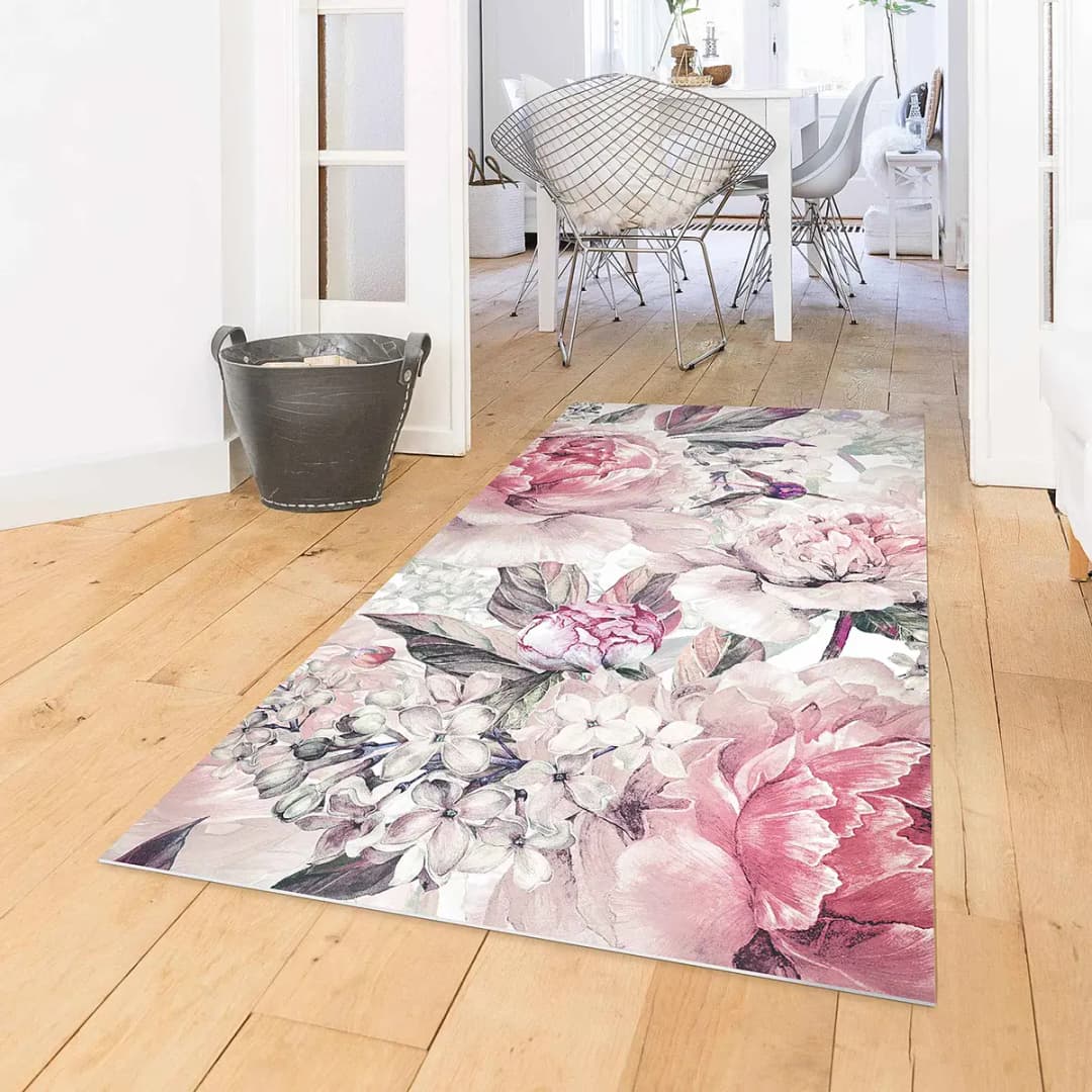Vinylteppich Aquarell Pfingstrosen | Pink