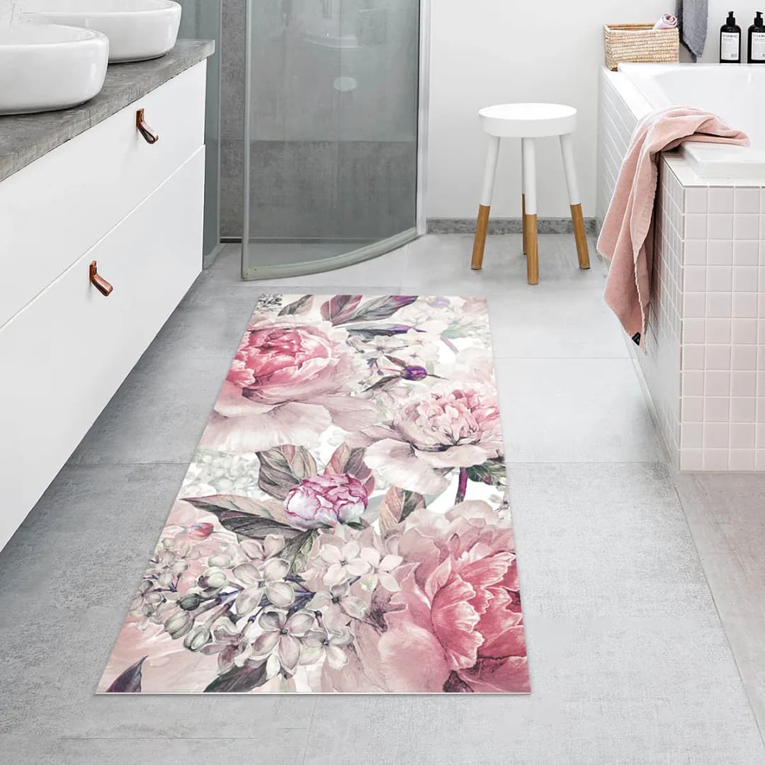 Vinylteppich Aquarell Pfingstrosen | Pink