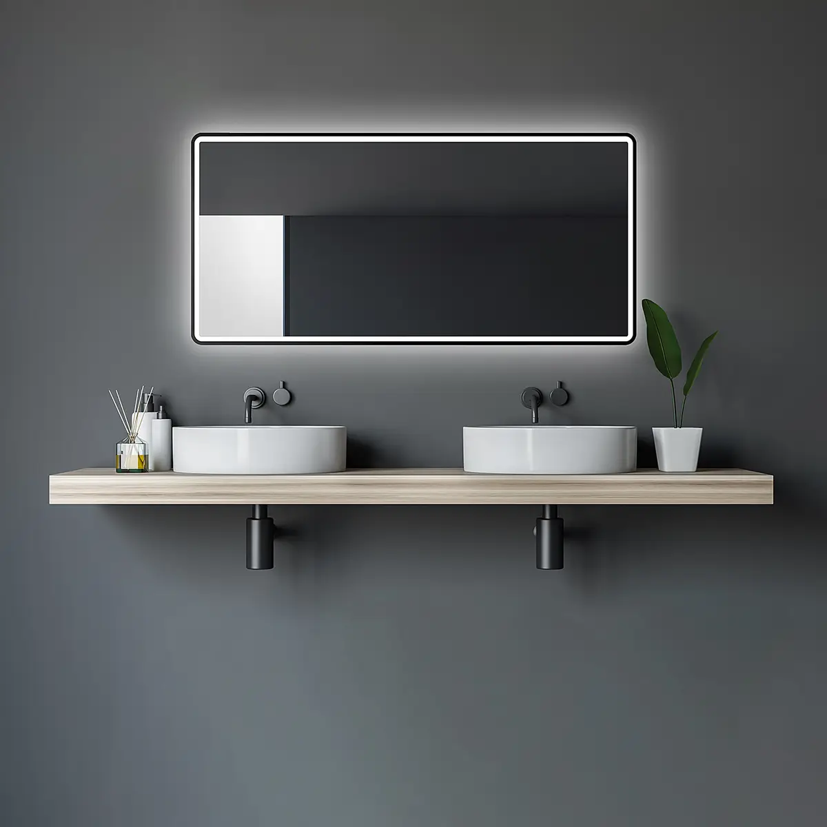 Spiegel 120 x 70cm | Schwarz