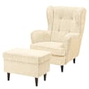 Sessel Svea mit Hocker | Beige