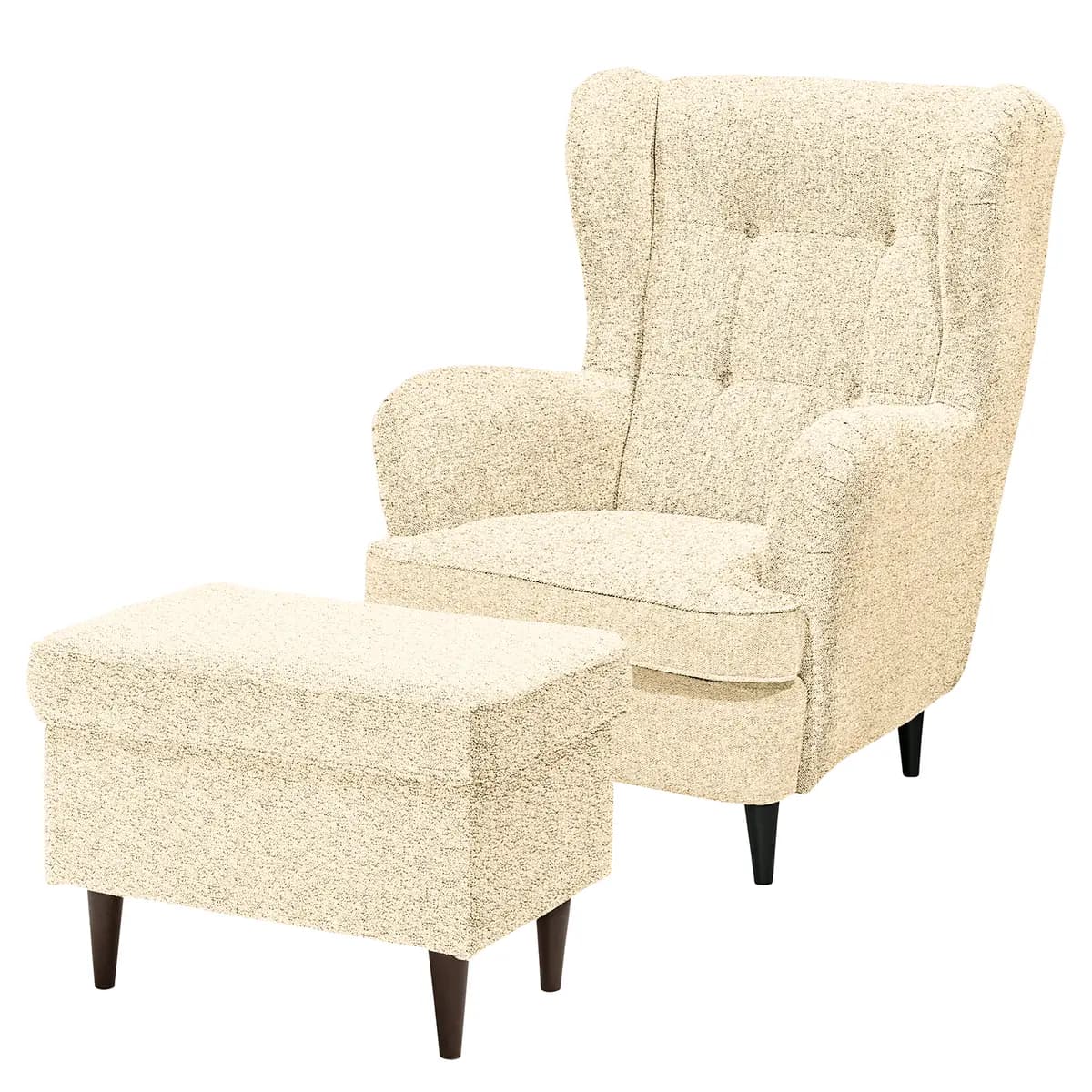 Sessel Svea mit Hocker | Beige