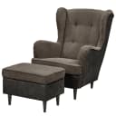 Sessel Salvo mit Hocker | Braun