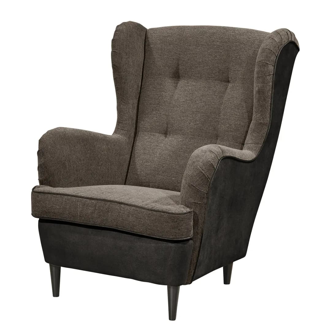 Sessel Salvo mit Hocker | Braun