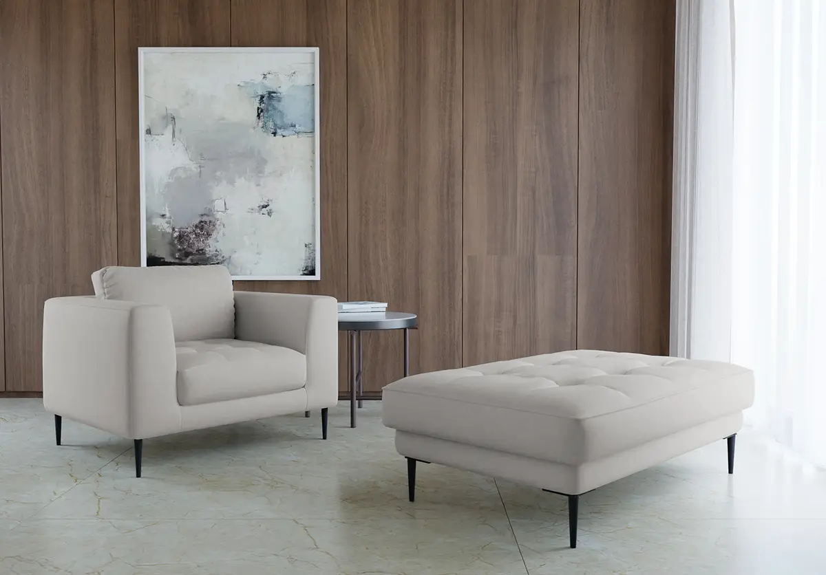 Polsterhocker | Grau