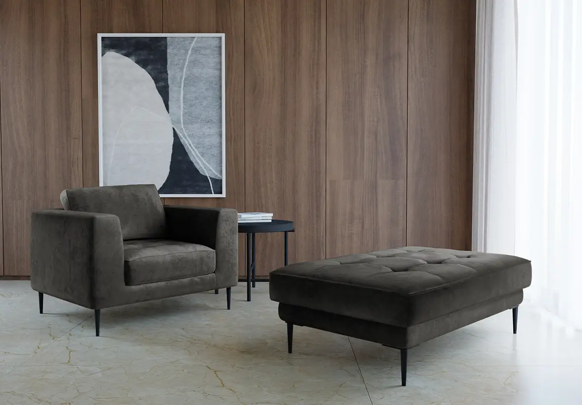 Sessel Grau Microfaser Cori | Grau