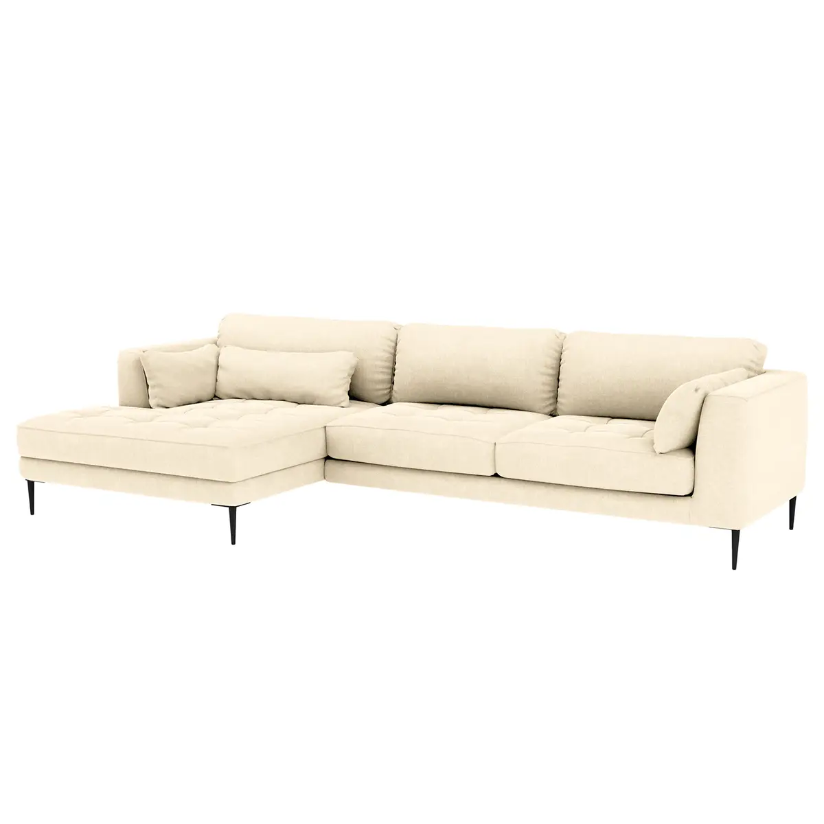 Ecksofa mit Longchair | Beige
